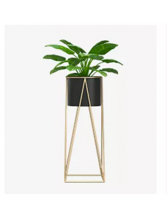 Macetero Negro y pedestal Gold Grande 2