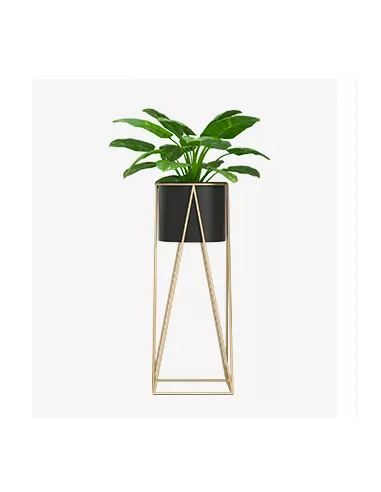 Macetero Negro y pedestal Gold Grande