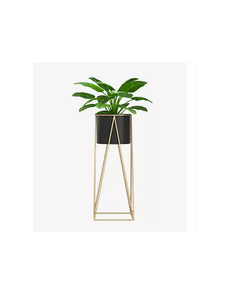 Macetero Negro y pedestal Gold Grande