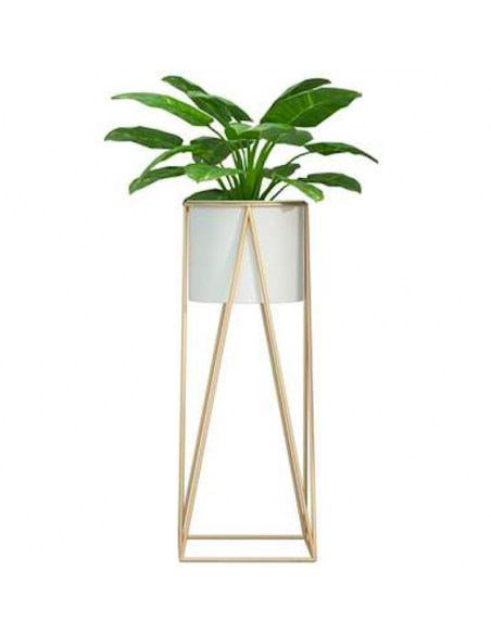 Macetero Blanco y pedestal Gold Mediano