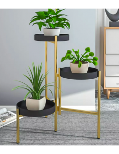 Soporte Deco para Macetas Mediano Negro