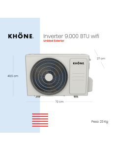 CLIMATIZADOR SPLIT KHÖNE INVERTER WIFI 9.000 BTU/h... 2