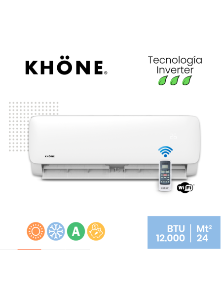 CLIMATIZADOR SPLIT KHÖNE INVERTER WIFI 12.000 BTU/h - Cobertura 24m2